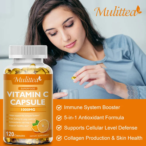 Vitamin C 1000mg – Mulittea Beauty & Health Helper for Skin, Hair & Nails”