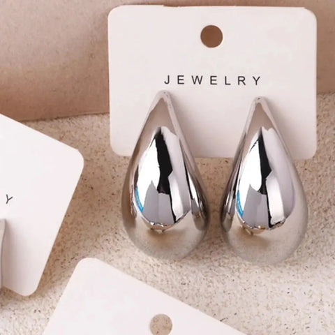 Classic Water Drop Post Earrings for Women – Smooth Polished Style