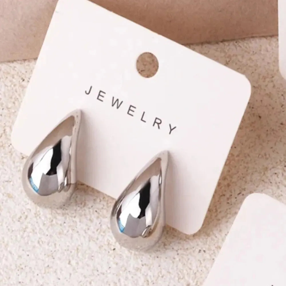 Classic Water Drop Post Earrings for Women – Smooth Polished Style