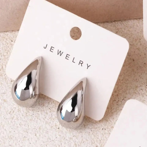 Classic Water Drop Post Earrings for Women – Smooth Polished Style