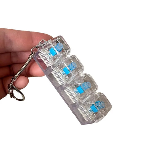 LED Keyboard Keychain Clicker – Light-Up Stress Relief Fidget Toy