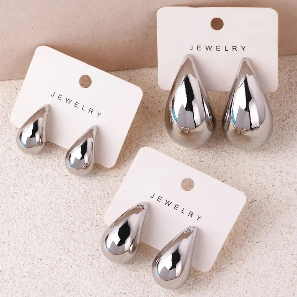 Classic Water Drop Post Earrings for Women – Smooth Polished Style