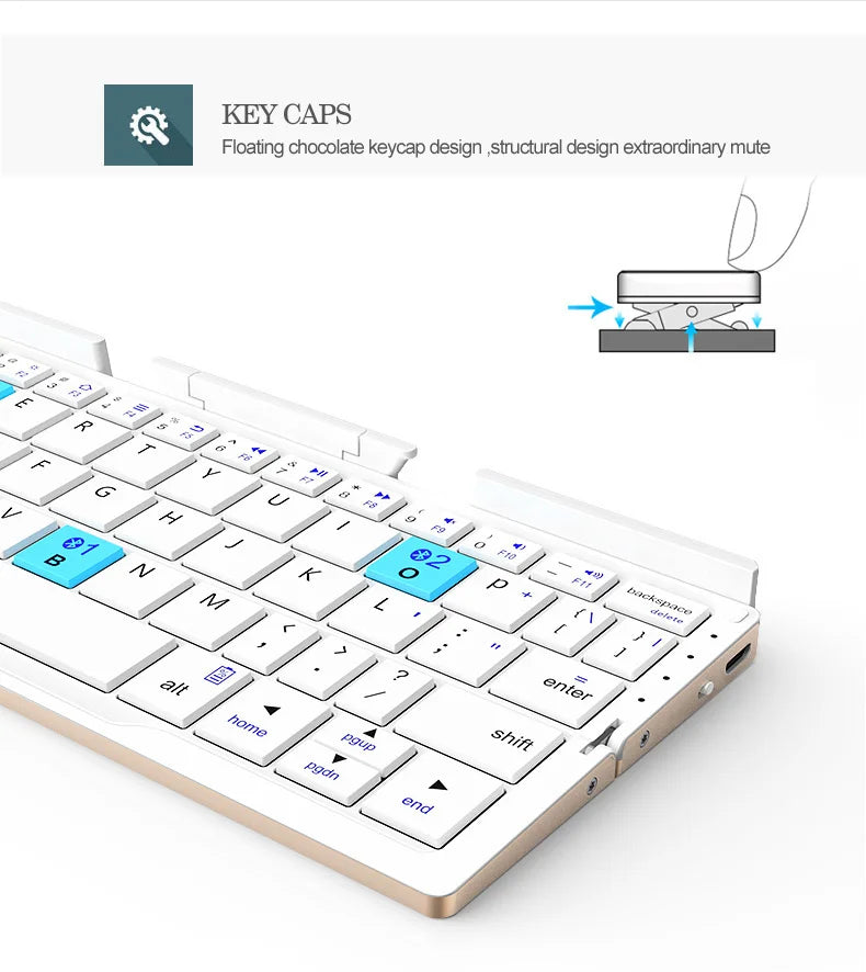 Foldable Pocket Keyboard with Stand – Rechargeable Wireless Keyboard for Phones & iPad