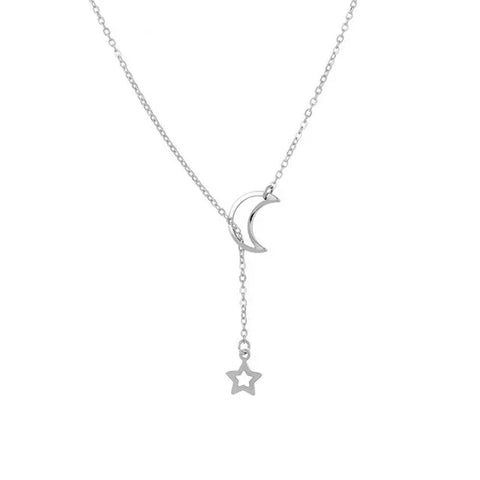 Gold Moon & Star Choker Necklace
