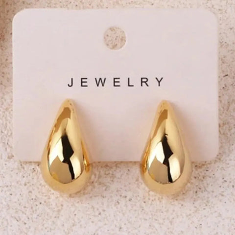 Classic Water Drop Post Earrings for Women – Smooth Polished Style