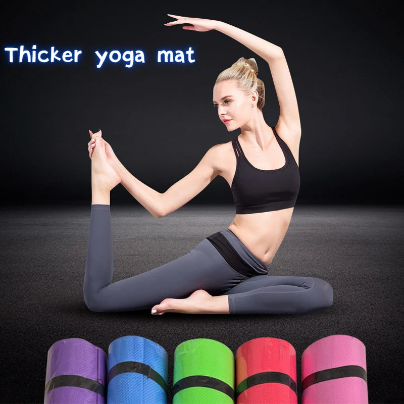 Shock-Absorbing Yoga Mat – 1.5 cm Thick for Pilates & Gymnastics