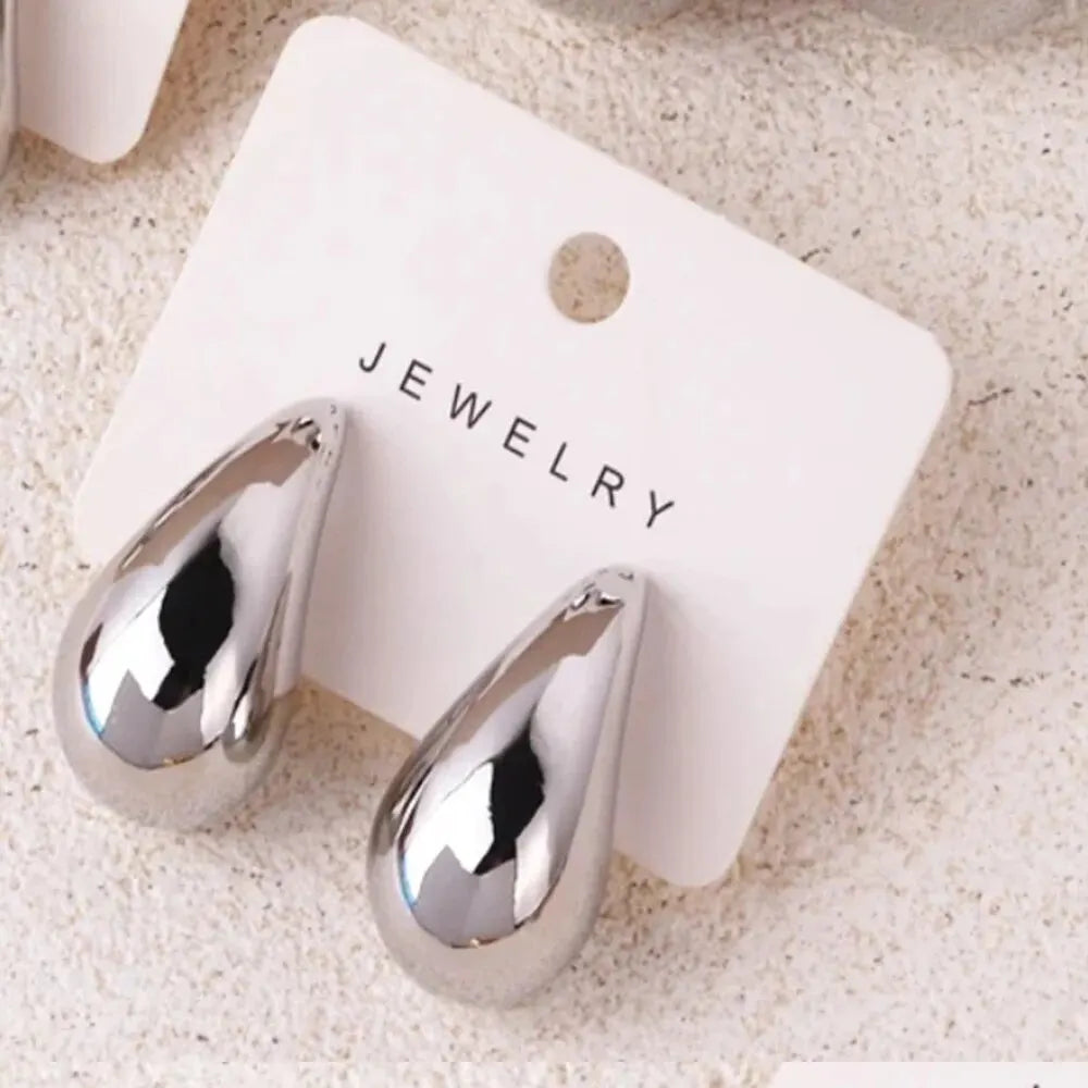 Classic Water Drop Post Earrings for Women – Smooth Polished Style