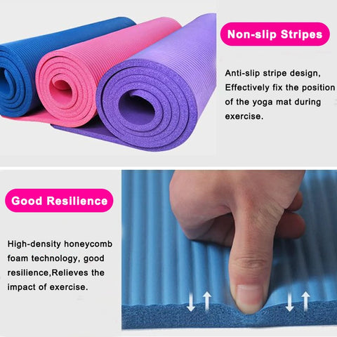 Shock-Absorbing Yoga Mat – 1.5 cm Thick for Pilates & Gymnastics