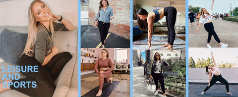 High-Waist Tummy Control Yoga Pants with Pockets, 4-Way Stretch Black Workout Tights