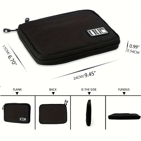 Portable Electronics Accessories Organizer – Travel Case for Cables, Headphones, Earphones & Phone Gear