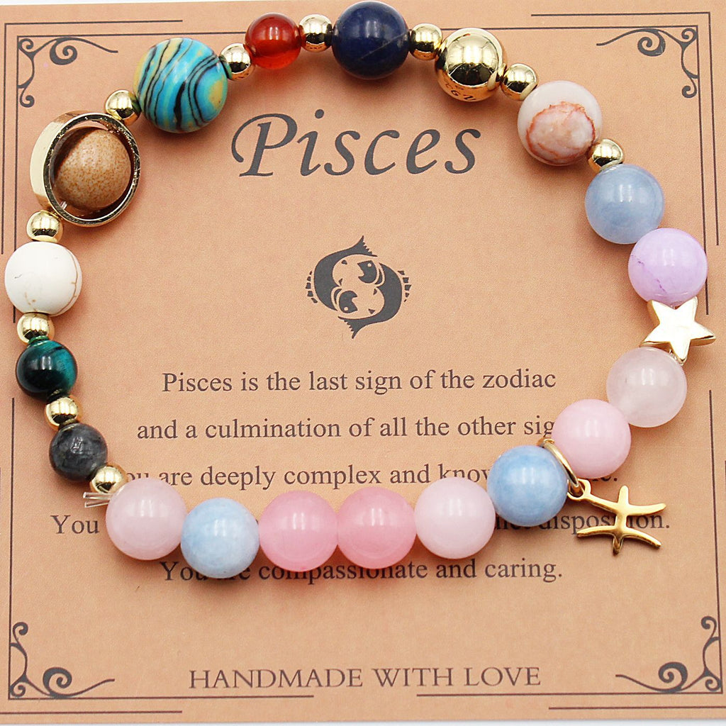 Cosmic Aura Morganite Zodiac Bracelet