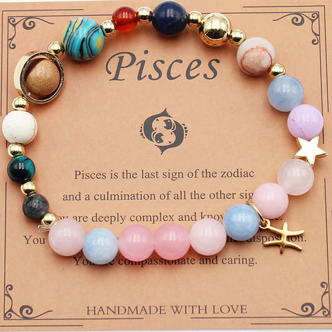 Cosmic Aura Morganite Zodiac Bracelet