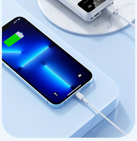 50000mAh Large-Capacity Power Bank – Portable Emergency Charger with LED Indicator, Flashlight, Outdoor Travel Backup Battery for Phones & Electronics