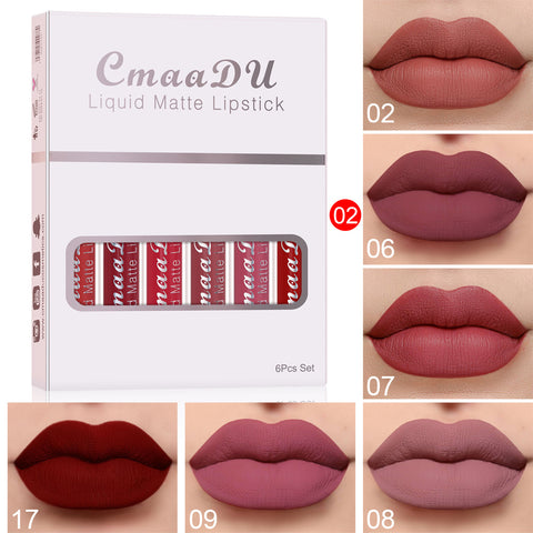 Matte Kiss-Proof Lip Gloss – 6 Colors, Waterproof & Non-Stick