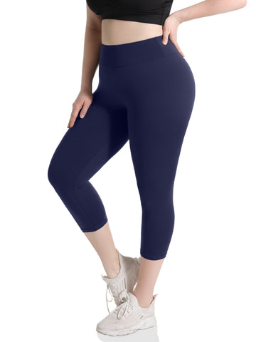 High-Waist Tummy Control Yoga Pants with Pockets, 4-Way Stretch Black Workout Tights