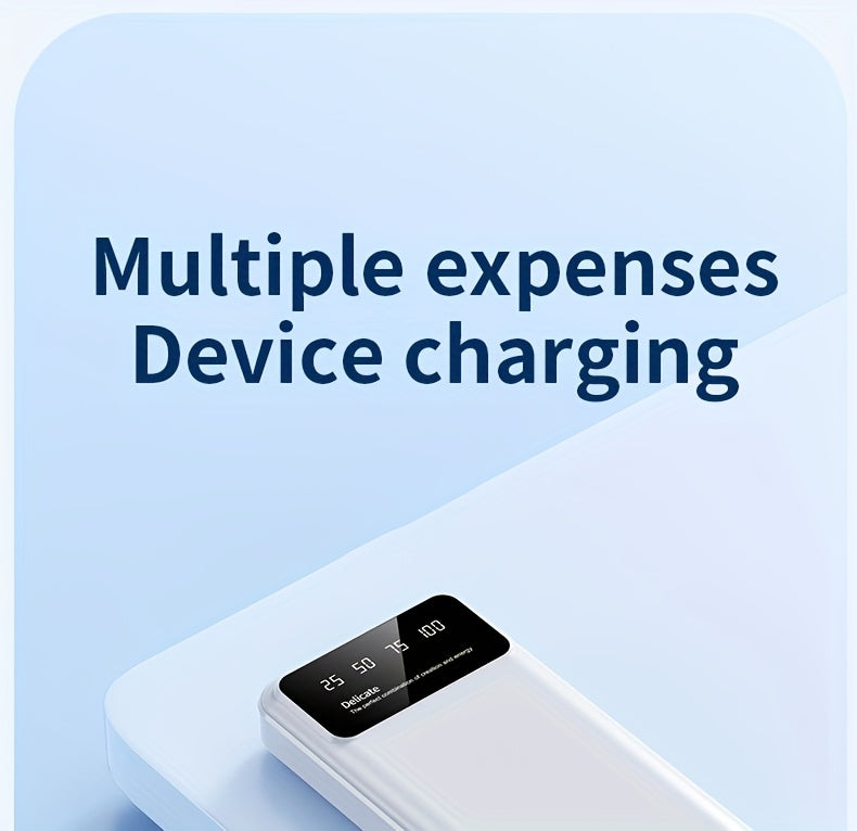 50000mAh Large-Capacity Power Bank – Portable Emergency Charger with LED Indicator, Flashlight, Outdoor Travel Backup Battery for Phones & Electronics