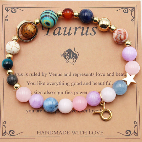 Cosmic Aura Morganite Zodiac Bracelet