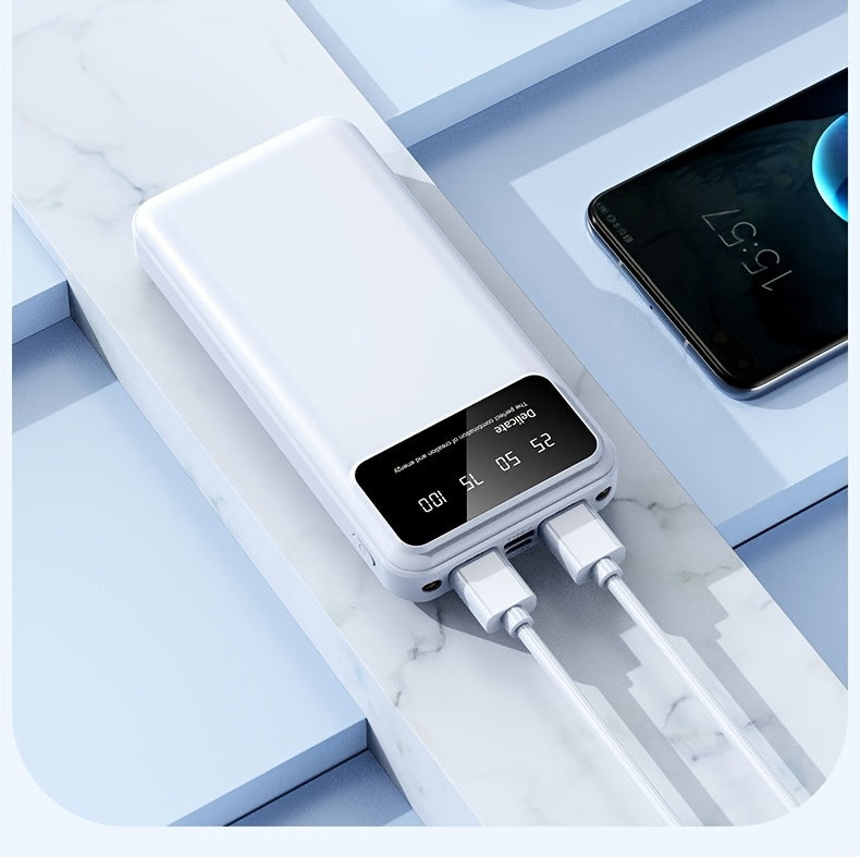 50000mAh Large-Capacity Power Bank – Portable Emergency Charger with LED Indicator, Flashlight, Outdoor Travel Backup Battery for Phones & Electronics