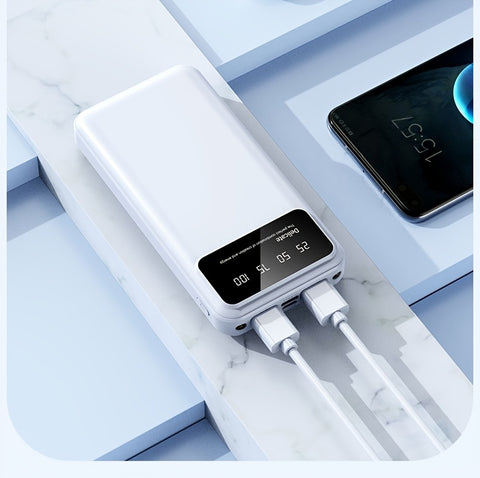 50000mAh Large-Capacity Power Bank – Portable Emergency Charger with LED Indicator, Flashlight, Outdoor Travel Backup Battery for Phones & Electronics