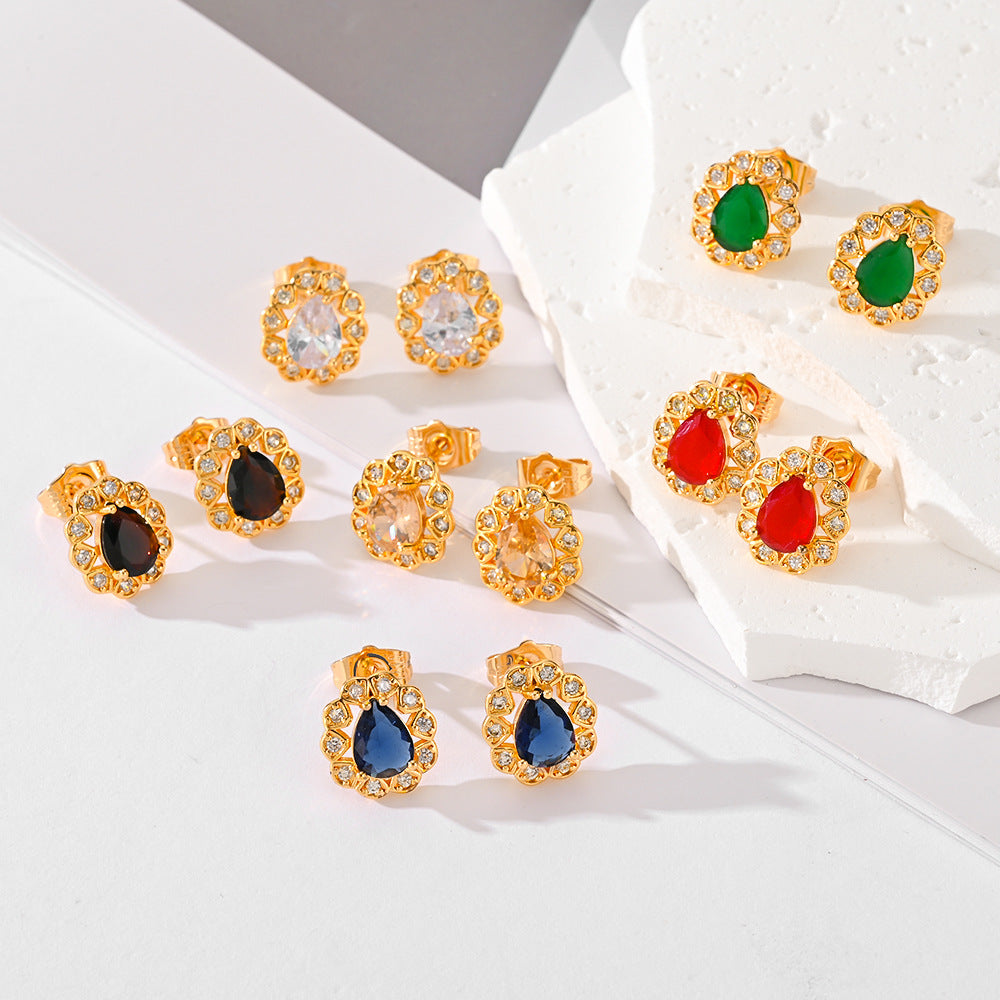 Luxe Prism Zircon Stud Earrings
