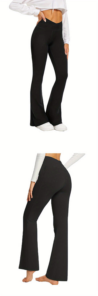 Women's High Waist Flared Leggings - Soft and Comfy Yoga Pants for Dance, Sports and Activewear