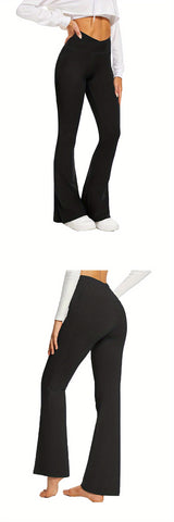 Women's High Waist Flared Leggings - Soft and Comfy Yoga Pants for Dance, Sports and Activewear