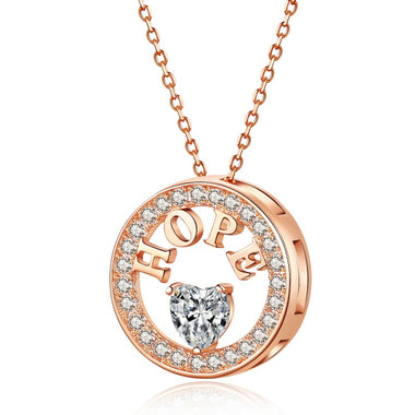 Necklace Zirconia Diamond Hope Pendant Gold plated