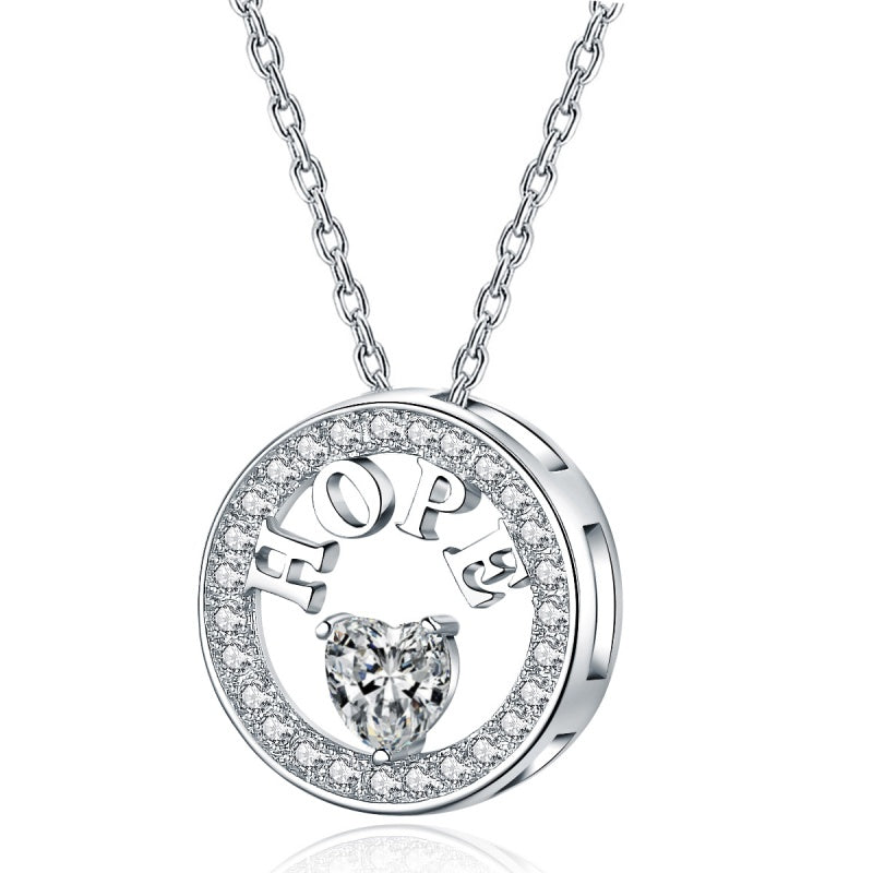 Necklace Zirconia Diamond Hope Pendant Gold plated