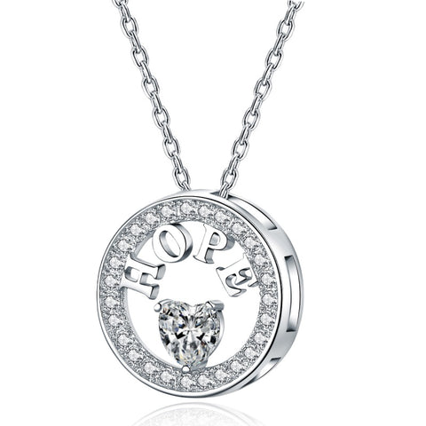 Necklace Zirconia Diamond Hope Pendant Gold plated