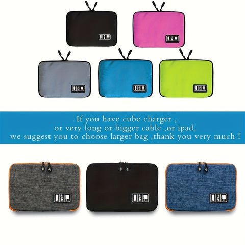 Portable Electronics Accessories Organizer – Travel Case for Cables, Headphones, Earphones & Phone Gear