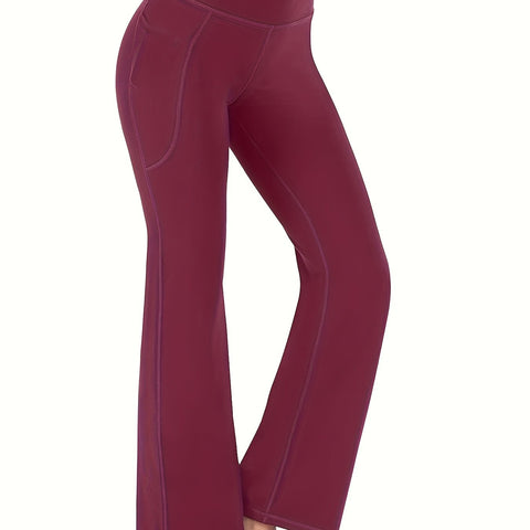 Waist-Shaping Flared Yoga Pants for Fitness & Casual Wear