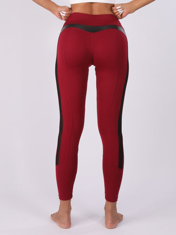 Quick-Dry Stretch Yoga Pants with Mesh Panels, Tummy Control Athletic Workout Tights